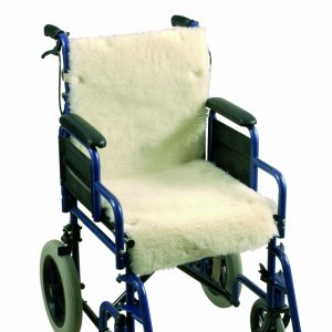 Schapenvacht voor rolstoel zitting en rugleuning